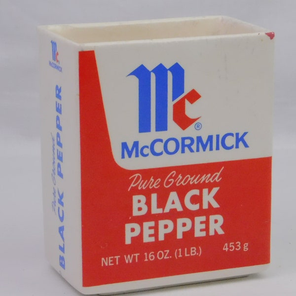 McCormick Black Pepper Planter, Lynn of California, Ventura, ceramic utensil holder, vintage kitchen display, storage container, HTF, MCM