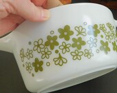 Vintage Spring Blossom Pyrex Cinderella Casserole Dish, 1 1 2 QT Crazy Daisy 474 Nesting Glass Baking Dish, Oven to Table, 48 Oz Microwave