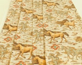 4 Native American Horse Print Curtain Panels, Sundance, 23 quot x 42 quot Western Motif, Southwestern, Pictograph Image, Aztec Geometric Symbol