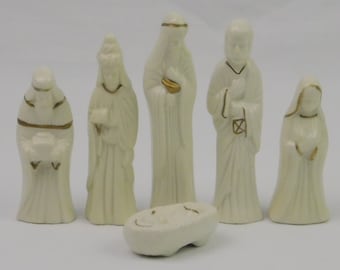 Vintage Artmark Porcelain Nativity Set 1999 Holy Family Three Wise Men 6 Piece Original Box Christmas Creche