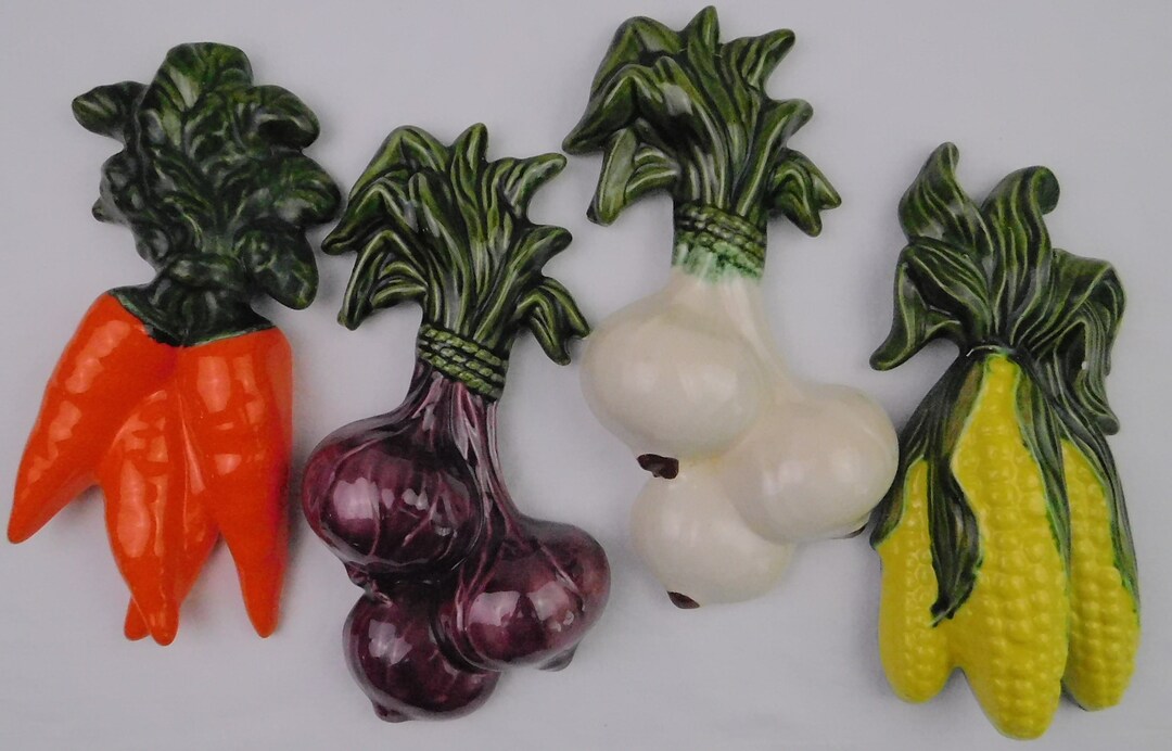 Decorative Ceramic Vegetables. Vintage Carrot Corn Radish Etsy