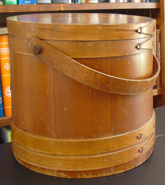 Items similar to Vintage Wooden Firkin Sugar Bucket in Shaker Style