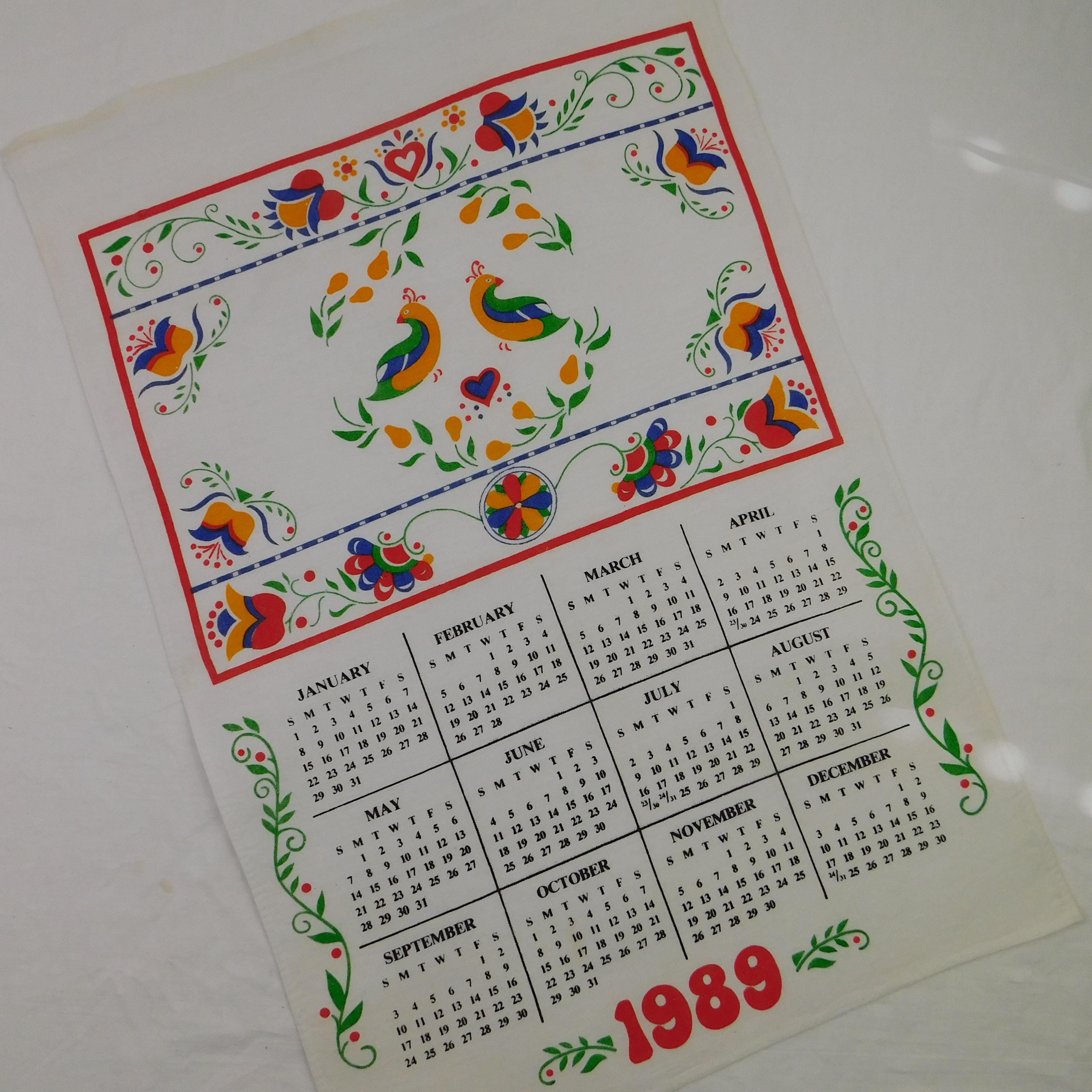 1989 Calendar - Etsy