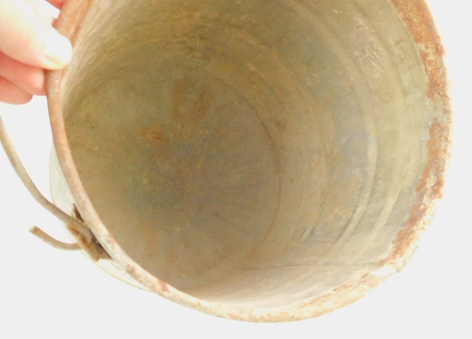 Round Bottom Fire Bucket Industrial Handle. Vintage Barn Etsy