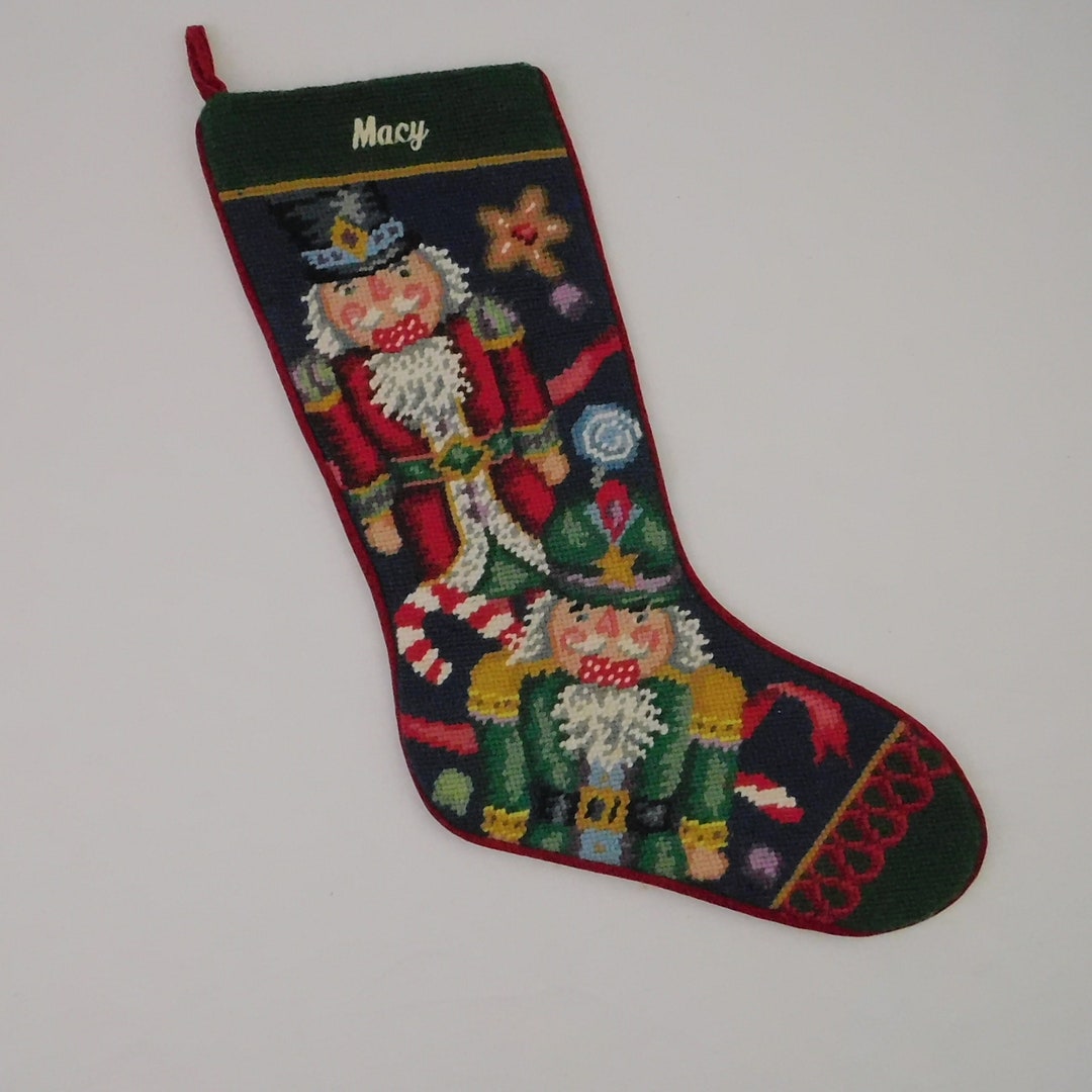 Needlepoint Christmas Stocking for Macy. Vintage Stocking With Etsy