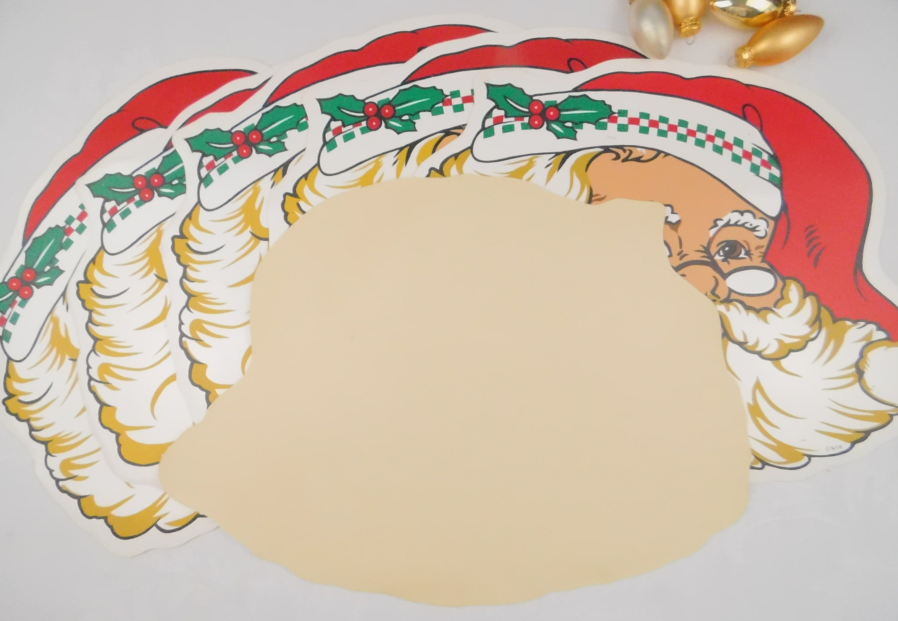 6 Santa Claus place mats. Vintage vinyl Christmas placemats Etsy