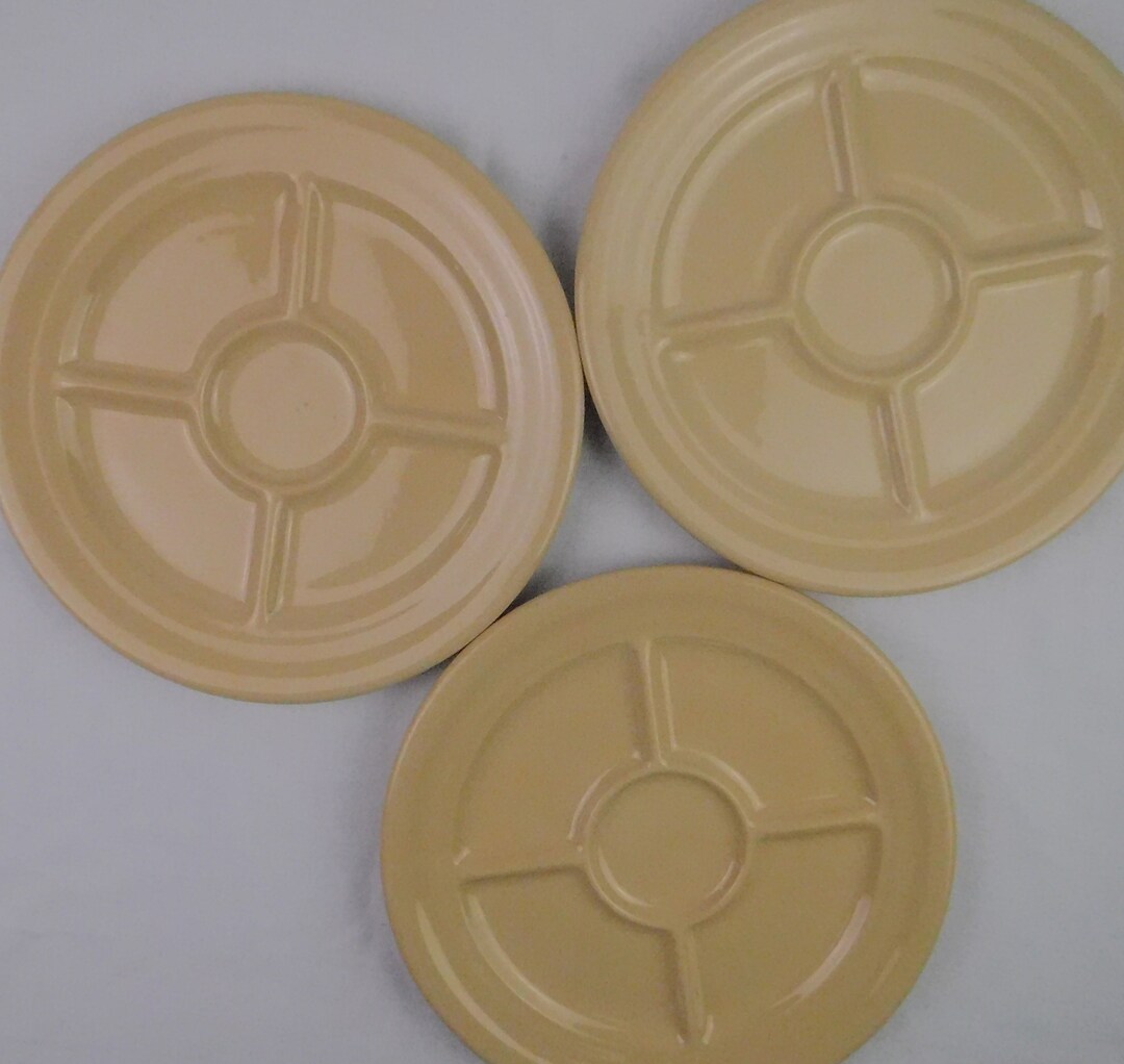 3 Shenango China, Inca Ware, 5 Compartment Divided Plates, Restaurant