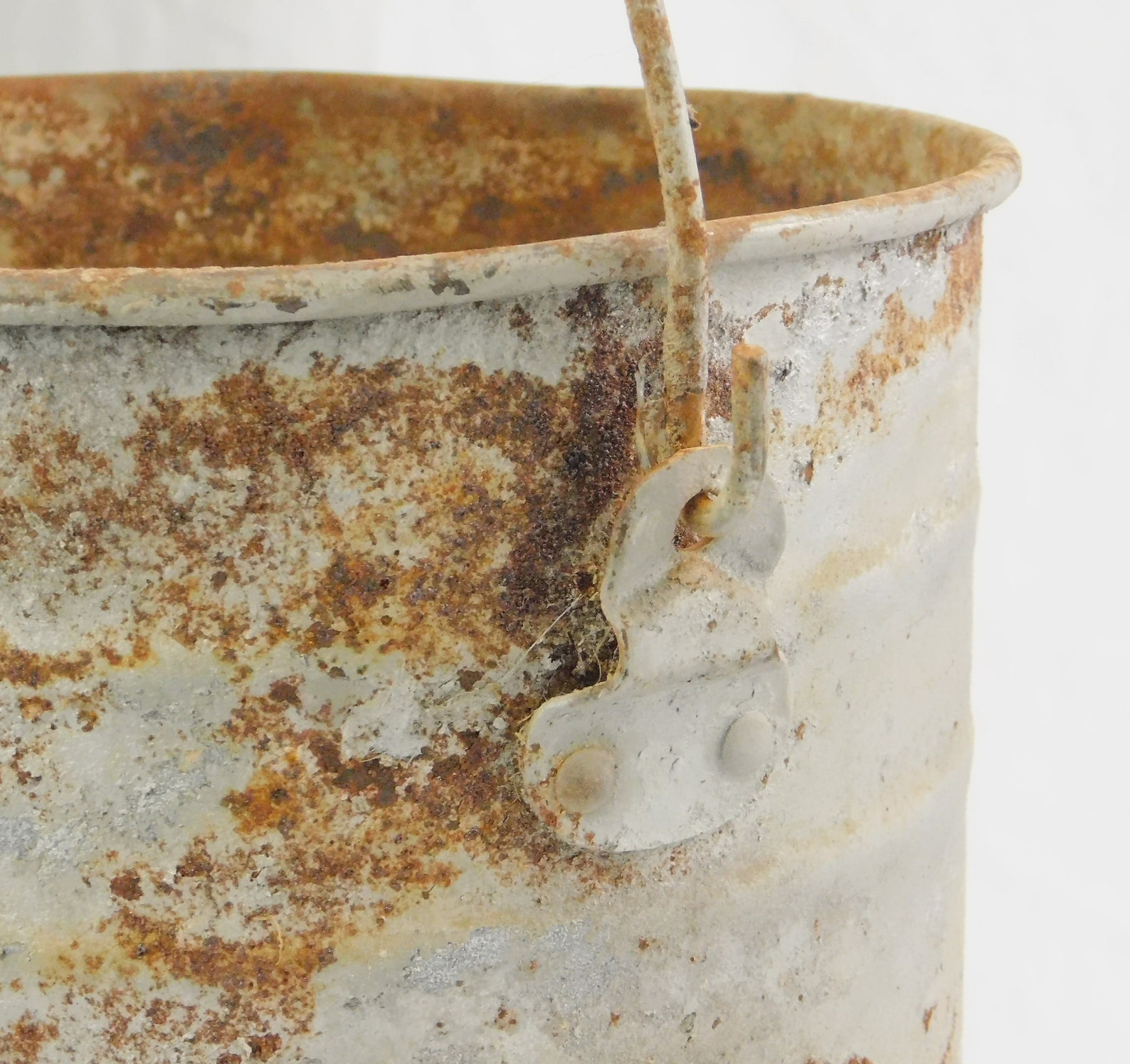 Round Bottom Fire Bucket Industrial Handle. Vintage Barn Etsy