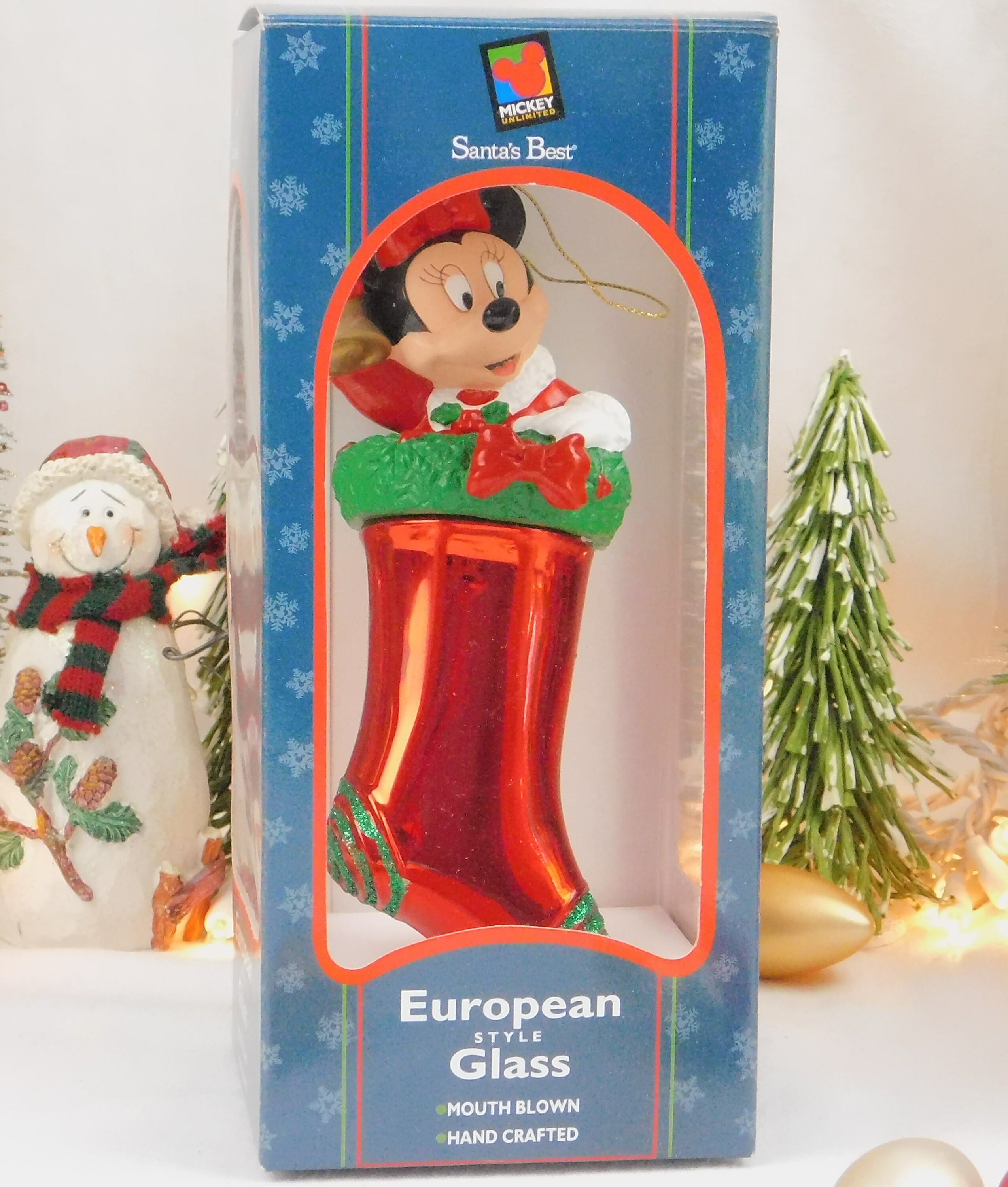 Minnie Mouse Glass Christmas Ornament. Vintage Disney Minnie - Etsy
