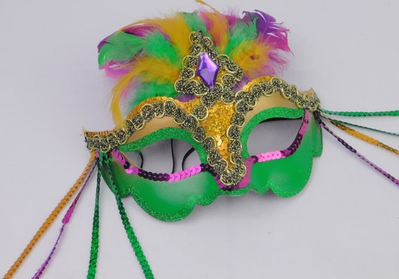 Luxury Hand Painted Half Face Venetian Mardi Gras Party Ball Masquerade Mask