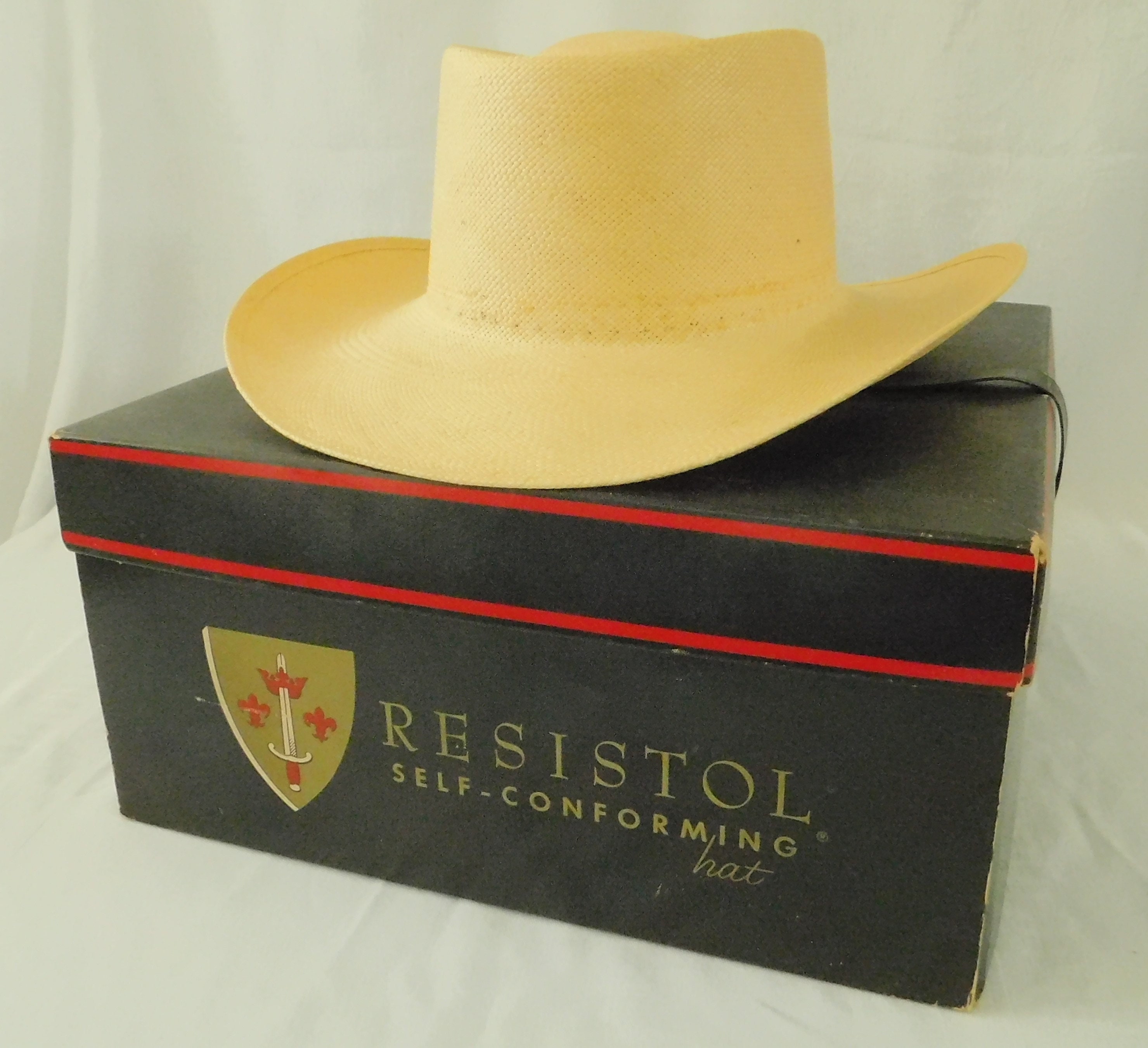 Vintage Resistol straw hat mint condition original hat box Etsy