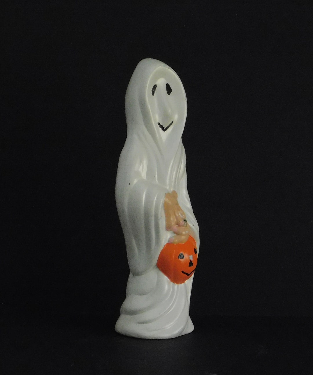 Vintage Ceramic Halloween Ghost Figurine With Jack O' Lantern - Etsy