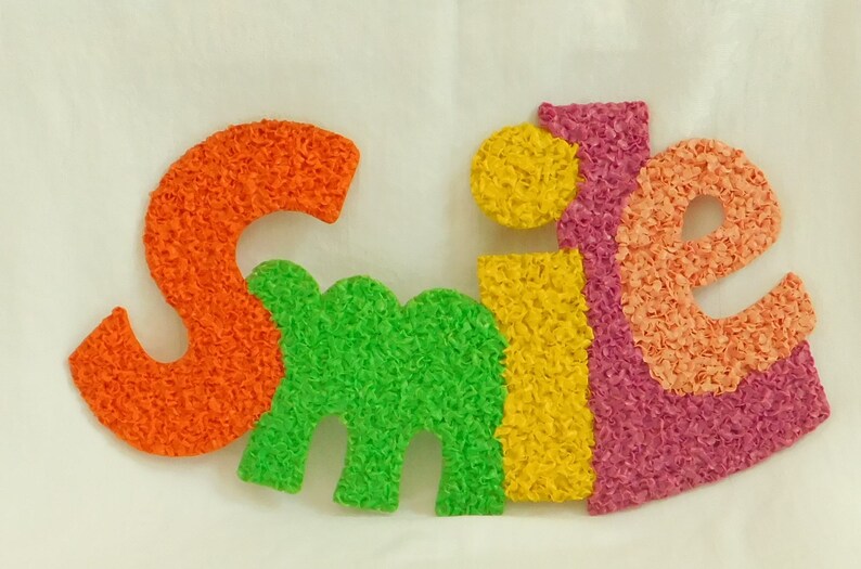Vintage Melted Plastic Popcorn Decoration Smile Sign For Etsy
