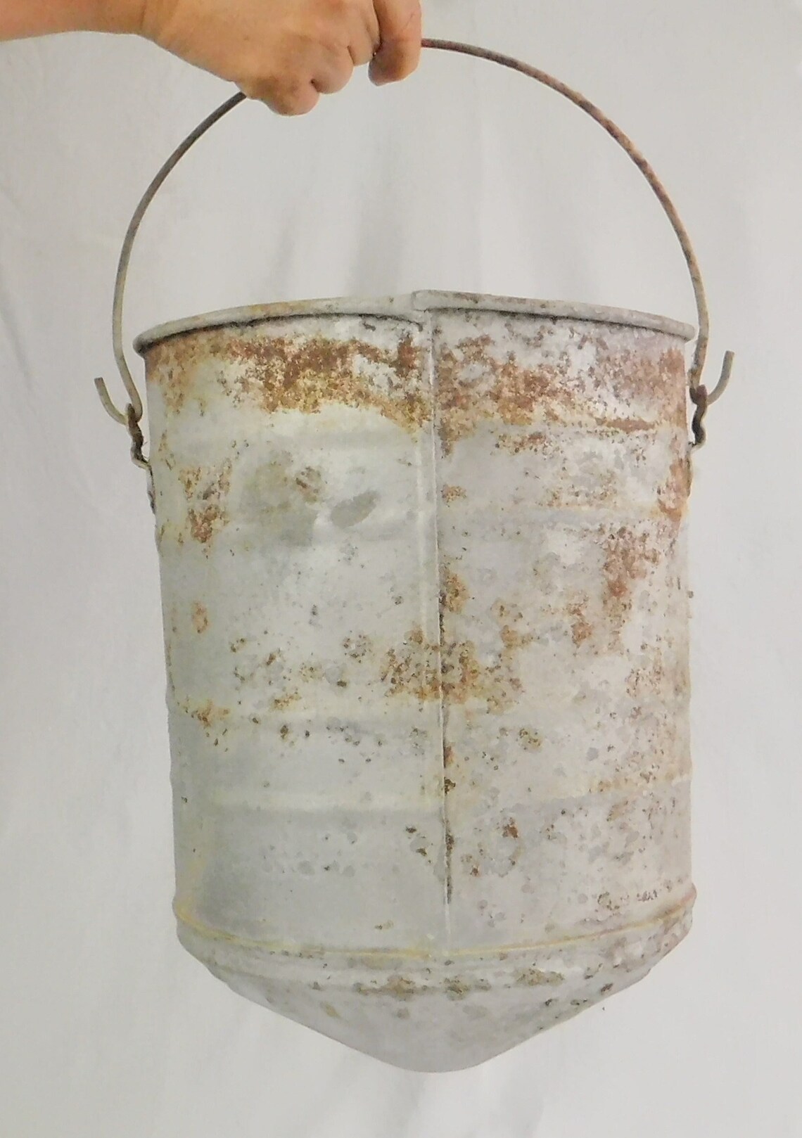 Round Bottom Fire Bucket Industrial Handle. Vintage Barn Etsy