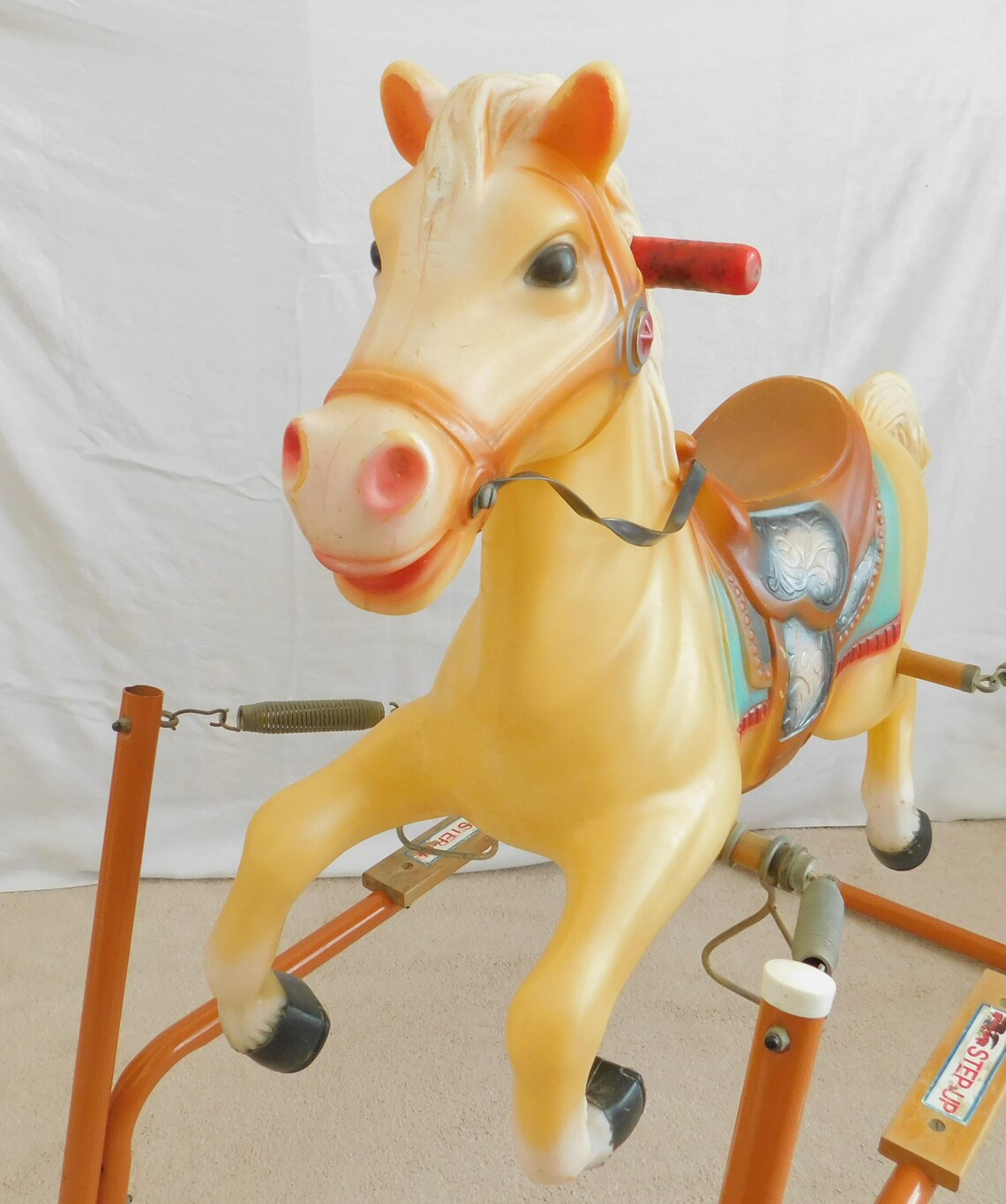 Vintage Spring Action Rocking Horse Flexible Flyer Plastic Etsy