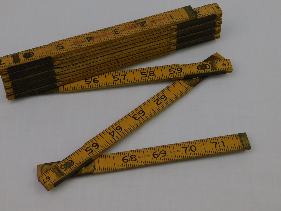 Vintage Lufkin X46 Folding Wood Ruler 72 Inch Extension Rule Oil Joints ...