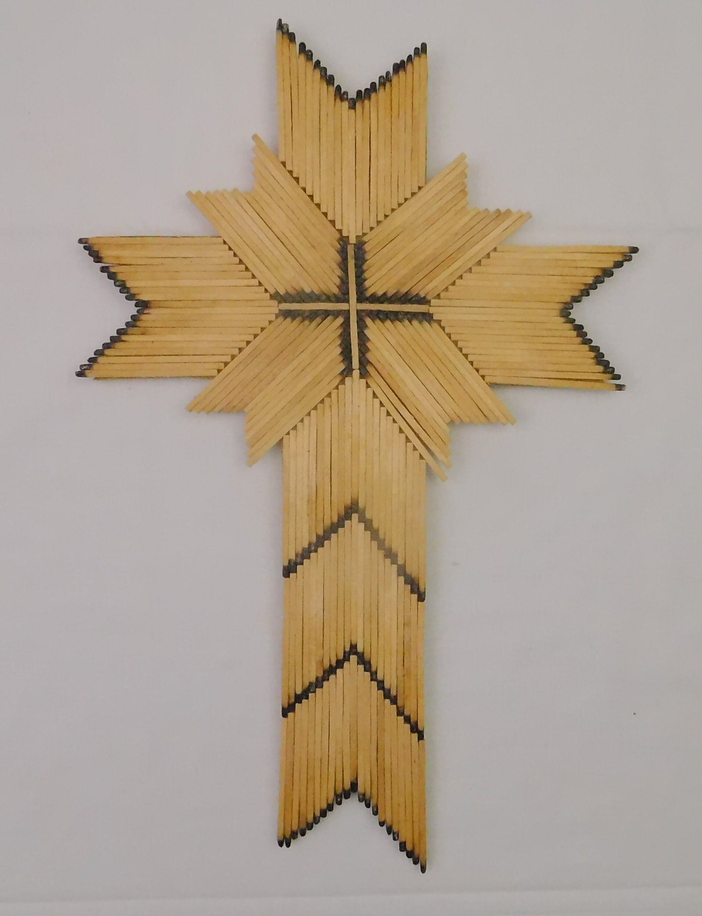 Cross, Matchstick Art, Tramp. Vintage Folk Art With Burned Wooden Matches.  Handcrafted Religious Cross for Spiritual Family. Primitive Decor - Etsy