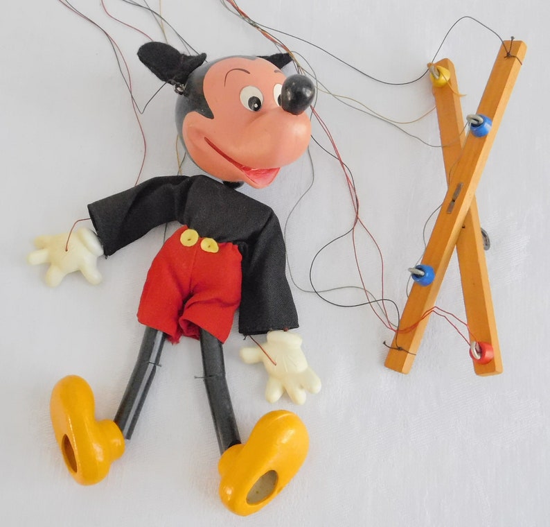Vintage Mickey Mouse Marionette Pelham Puppet. 1960s working | Etsy