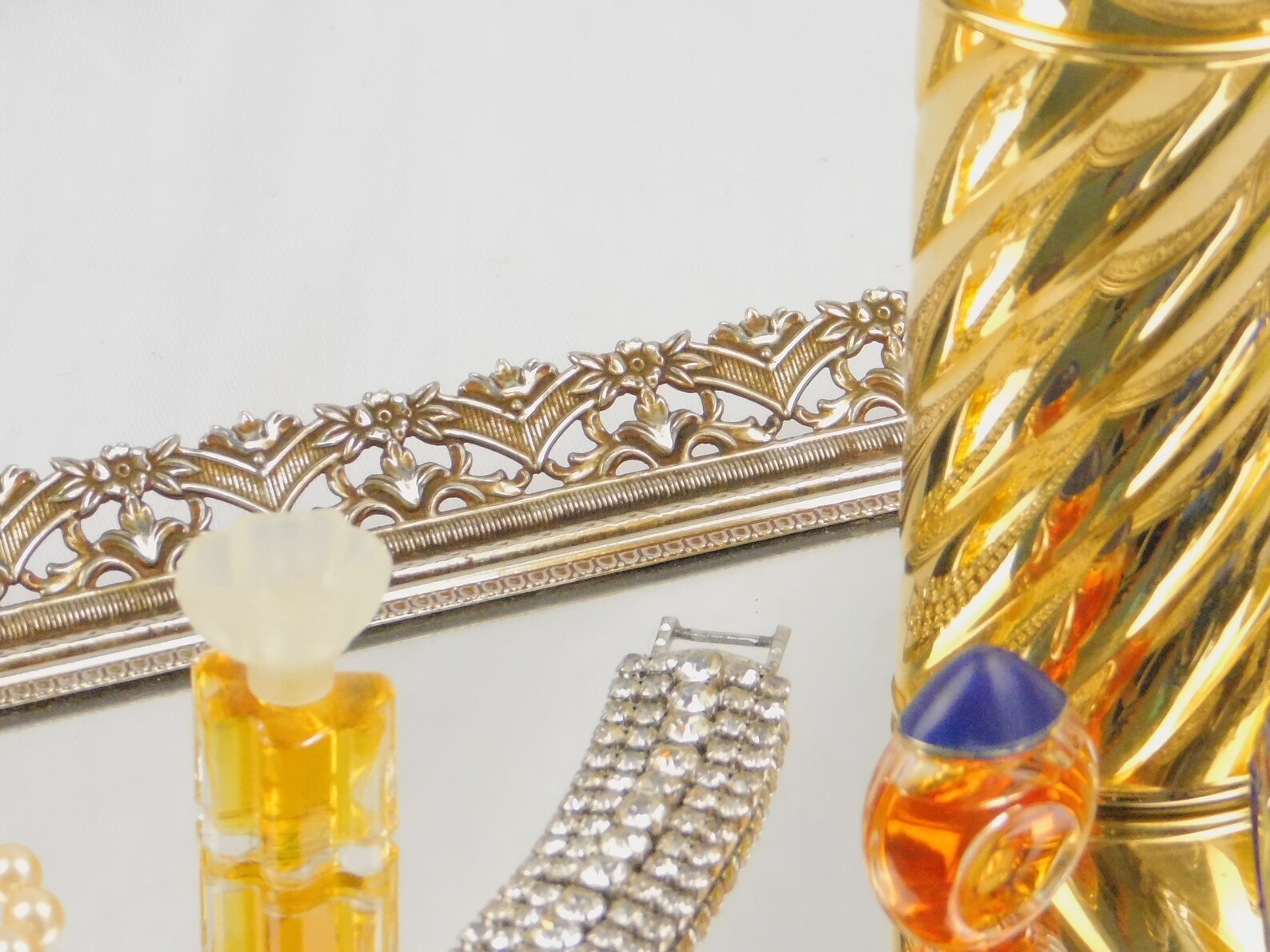 Elección de la bandeja de tocador de espejo de tono dorado | Etsy