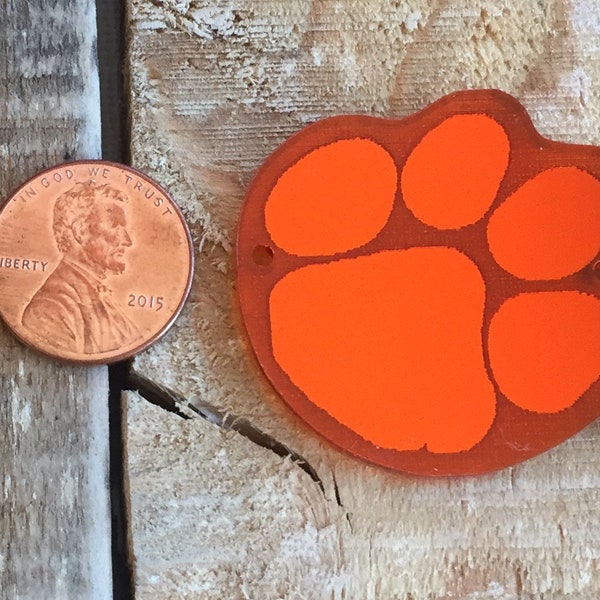 Wholesale laser custom cut and etched mirror acrylic paw pendant for bracelet 1.5" or necklace 2.5", Tigers