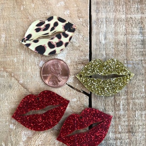 Valentines Day Lips, Hot Lips, Laser Cut Acrylic, 38mm x 25mm, Earrings, Necklace, Wire Wrapped Bangle, 1 piece