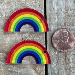 Custom Printed and Laser Cut Rainbow, Bracelet, Necklace, Earring, Earring Stud, Gay Pride, LGBTQ+, 1 piece or 1 pair