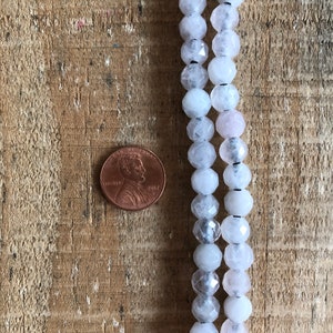 Rose Quartz Faceted Round 8mm or Rondelle beads 5mm x 8mm, Large Hole, 8 inch strand, 2.5mm hole