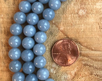 Angelite Round Beads, 8mm, 15 inch strand