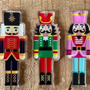 Custom Printed and Laser Cut Nutcrackers Necklace Earrings or Bracelet various sizes and color options