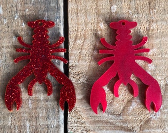 Crawfish crayfish Lobster wholesale custom laser cut earring or necklace, choose size