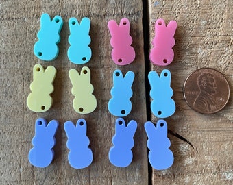 Mini brincos de coelhinho da Páscoa em acrílico cortado a laser, 3 peças, 1 par.