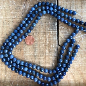 Dumortierite 8mm Round Bead, 16 inch strand image 2