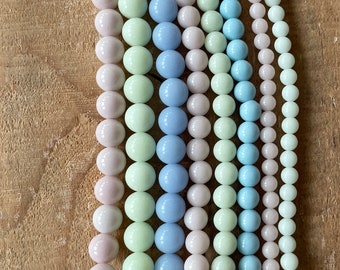 Glow In The Dark Pink, Blue, Green acrylic round bead, NEW, 6mm 8mm or 10mm, 15.5 inch strand