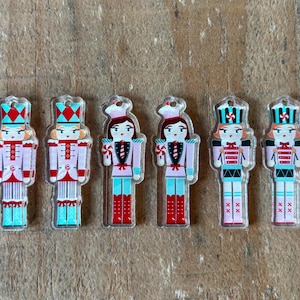 NEW - Custom Printed and Laser Cut Girl Nutcrackers Necklace Earrings or Bracelet various sizes and color options, 3 Girl Nutcracker Options