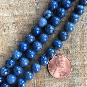 Dumortierite 8mm Round Bead, 16 inch strand image 1