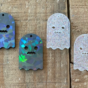 Wholesale Ghost pendants with Wavy Bottom, Scary Ghost, Custom Laser Cut Acrylic, 10 pieces, Earrings, Necklace