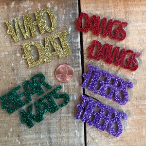 Wholesale custom laser cut word in CAPS for earrings or necklace, Sports Team, Bride, Names, 1 color per pair, 8 letters maximum