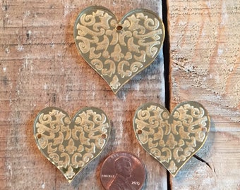 Wholesale custom laser etched mirror acrylic filigree heart pendant for necklace 40mm or bracelet 32mm, various quantities