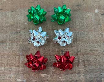 NOVAS Cores - Brinco de laço folheado a ouro de 15 mm com argola de conexão, Brinco de laço para presente, 1 par, várias cores