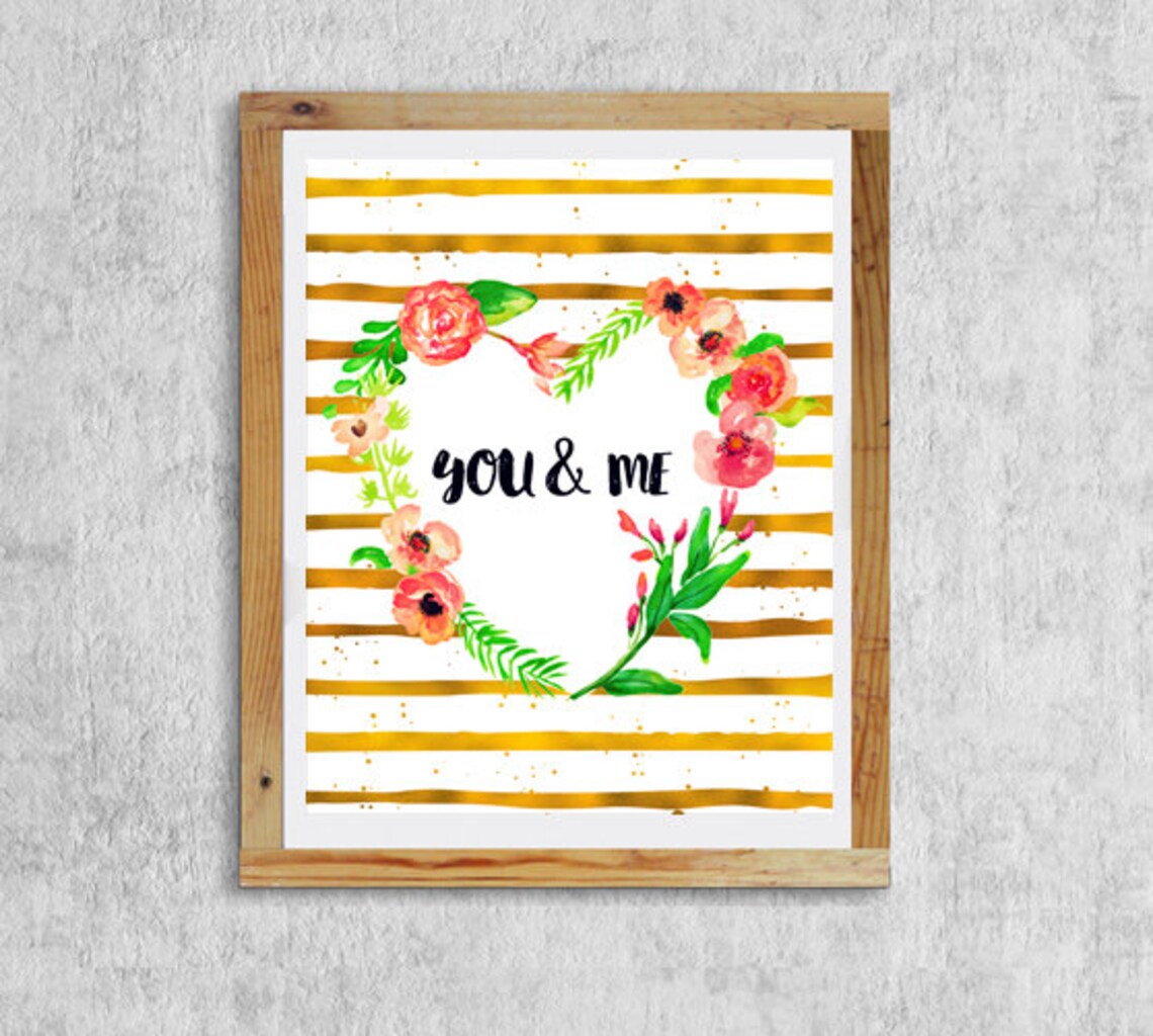 You and me romantic art poster Etsy