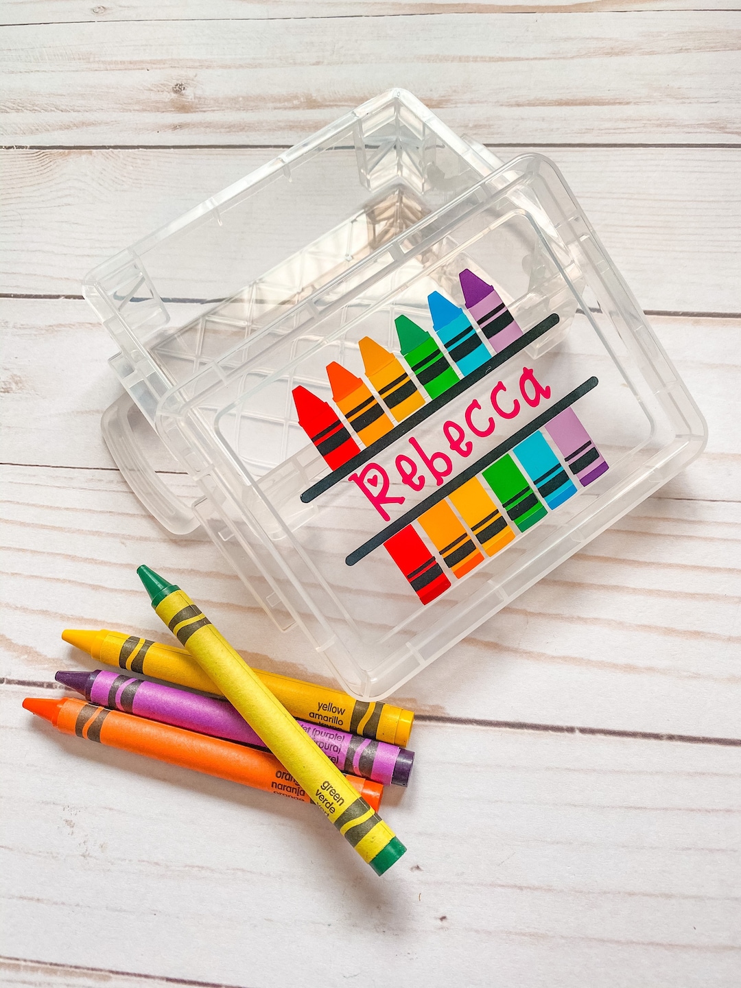 Personalized Crayon Box Crayon Box Back to School Kids Etsy