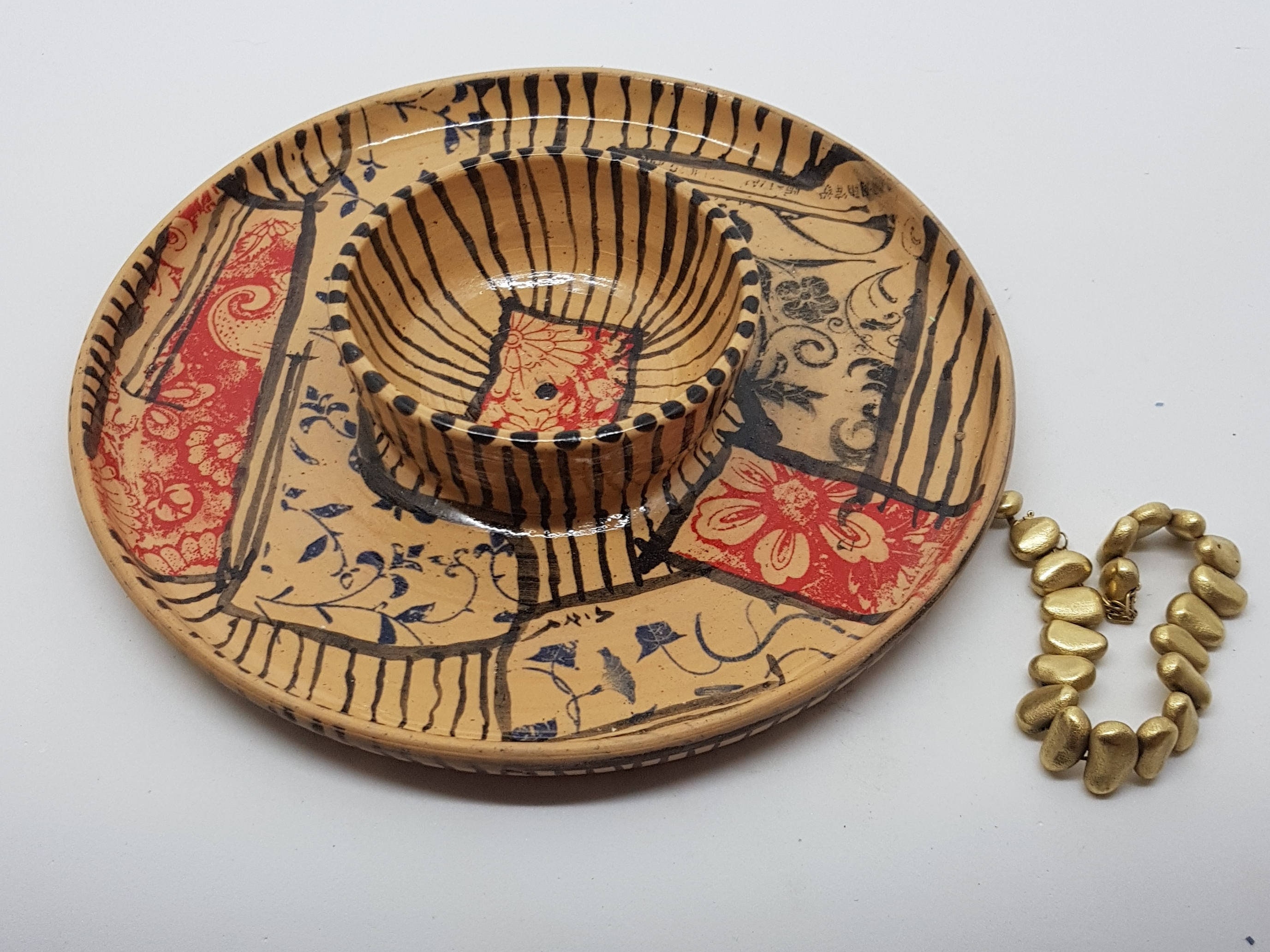 Chip and dip set ceramic plate set ceramic platter Handmade Etsy