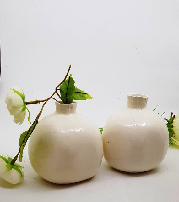 Pottery Vase Set White Vase Pottery Handmade White Pottery Etsy