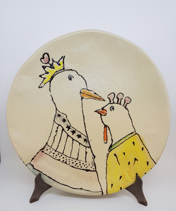 Hand Painted Chicken Plate Etsy