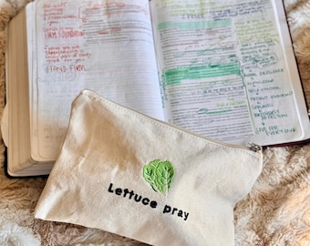 My Bible Study Bag Canvas Zipper Pouch Bag, Christian Pencil Case, Bible Journaling Pouch, Bible Verse Gifts, Christian Woman aesthetic