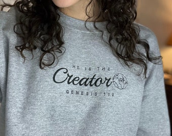 gesticktes Bibel Vers Sweatshirt | Jesus Sweatshirt Christian Kleidung Bibel Sweatshirt Glaube Crewnecks christliche Frauen Ästhetik
