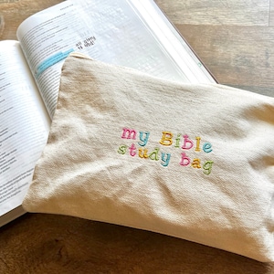 My Bible Study Bag Canvas Zipper Pouch Bag, Christian Pencil Case, Bible Journaling Pouch, Bible Verse Gifts, Christian Woman aesthetic