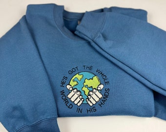 Hymne geborduurd christelijk sweatshirt Jezus ronde hals bijbelvers Faith-shirt