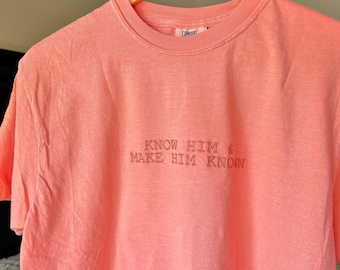 Embroidered Christian T-Shirt: Comfort Colors Terracotta Faith Tee