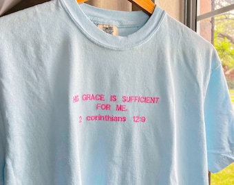 Embroidered Bible Verse T-Shirt: Christian Comfort Colors Tee